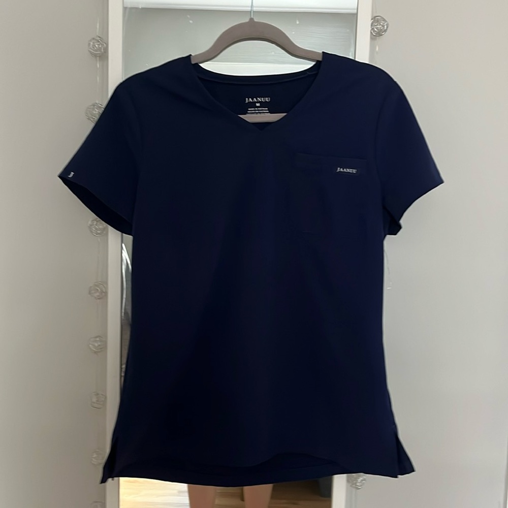 Jaanuu navy blue scrub set top and bottom